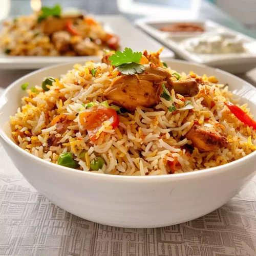 Delicious Chicken Biryani at Silver Spoon Restaurant in Edmonton, AB