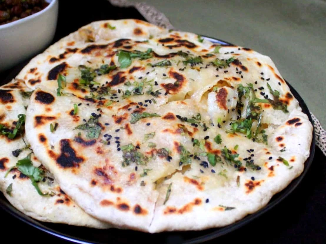 Delicious Kulcha bread at Silver Spoon Restaurant in Edmonton, AB